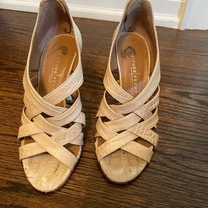 Italian leather nude heels